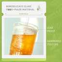 Puraville 20oz Glass Cups with Lids and Straws, 2 Pack High Borosilicate Iced Coffee Cups Drinking Glasses Tumbler for Smoothie, Water, Tea, Juice Drinks, Clear
