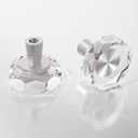 Glass Crystal Clear Brushed Nickel Handle 8 Pack Drawer Dresser Kitchen Cabinet Knobs Cabinets Pulls Knob, Solid Base Cupboard Closet Drawers Hardware Handles, Bathroom Bedroom Pull Satin Brass Knobs