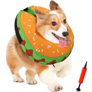Dog Cone Collar Alternative, Inflatable E Collar for Dogs - Waterproof, Comfy Pillow (Orange, XL Neck:19.68'-29.6')