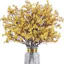 Babys Breath Artificial Flowers, 8 Bundles Gold Real Touch Fake Flowers Silk Flowers for Vase Home Office Wedding Spring Indoor Outdoor Centerpiece Table Party Mother's Day Decorations