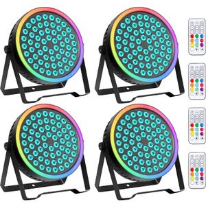 Sklydron DJ Par Lights 4Pack 90W 60LEDs RGB Halo Strip