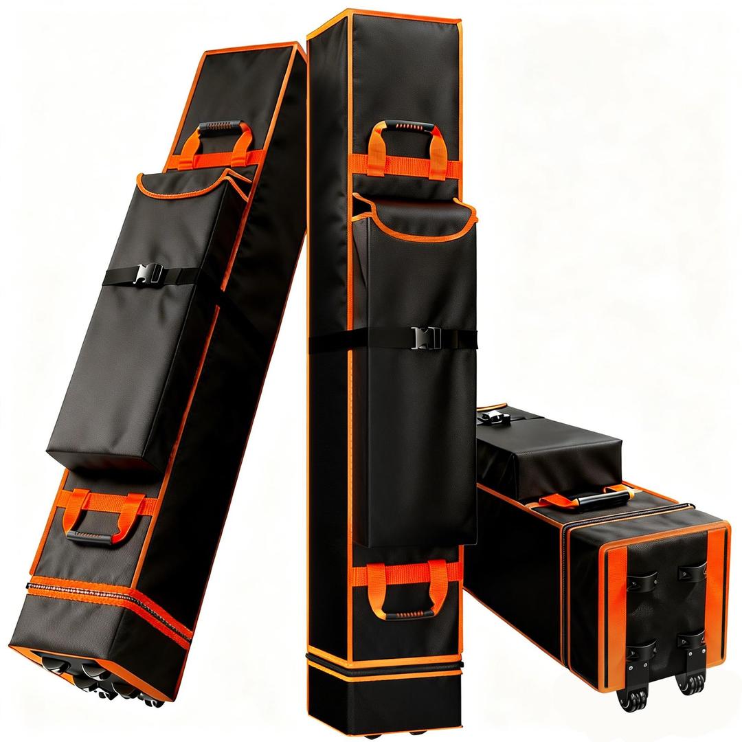 10 x 10 x 62 inch Canopy Tent Storage Bag Replacement with Roller Wheels & Handles, 800D Waterproof Large Heavy Duty Pop Up Canopy Storage Bags Wheeled