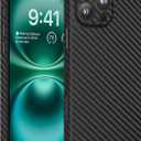memumi Thin Case for iPhone 16 Pro Max Carbon Fiber Pattern 0.3mm Matte Back Cover for iPhone 16 Pro Max Ultra Thin Case with Mnimalist Design and Scratch Resistant Black