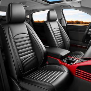 Fit Crosstrek Car Seat Covers(5 Seats Full Set)Compatible with Subaru Crosstrek 2016-2026 - Full Coverage Breathable Leather, Airbag Compatible, Waterproof & All-Weather, Easy to Install, Black