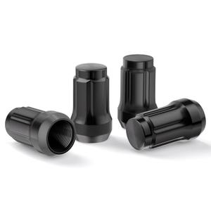 GAsupply M12x1.5 Lug Nuts Black, Closed End Acorn Tuner 6 Spline 12x1.5 Lug Nut, 1.38" 35mm Tall Conical/Cone Seat for Aftermarket Wheels, 4 Pack
