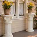 White Pedestal Stand Garden Tall Plant Stands Indoor Pillars for Wedding | Flower Pedestals for Statues Stand Concrete Display Pedestal Planter Garden Pedestal Outdoor Wedding Columns Greek Elegant
