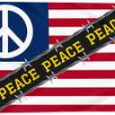 Stand For Peace American Flag Pray For World Peace United States Flag Banner Outdoor Indoor Decoration Flag 3x5Feet Double Stitched Polyester with Brass Grommets (Stripe)