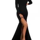 Maternity Photography Props Off Shoulder Long Dress Pregnancy Gown for Baby Shower Photo Shoot XL Black