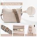 Vegan Leather Crossbody Bags for Women, Medium Cross Body Purse with Wide Adjustable Strap LightWeight (White)