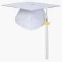 FtyFty Unisex Adult Matte Graduation Cap with Tassel Year Charm White 2 Pack