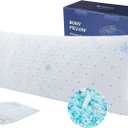 Cooling Body Pillow with Pillowcase, Adjustable Shredded Memory Foam Pregnancy Long Full Bed Body Pillows for Adults Side Sleeper - with Washable Soft Cooling Double-Sided Cover, 20x54 inch (Blue)