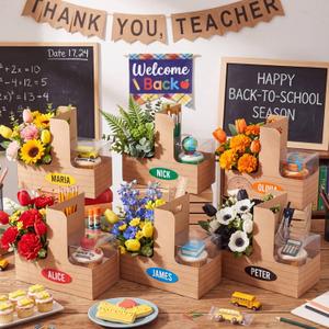 Qinyoung 12 Sets 13x10.5''back to school teacher basket, Kraft Brown, 1 Count