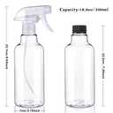 Plastic Spray Bottles Empty Spray Bottle 16.9oz/500ml 2 Pack Heavy Duty Spraying Bottles Mist/Stream Water Bottle for Cleaning Solutions, Essential Oils, Hair (Clear)