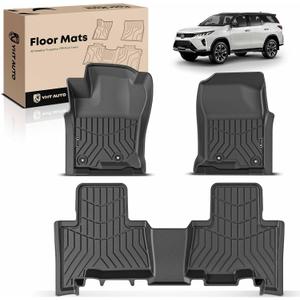 YHTAUTO Floor Mats Fit Toyota 4Runner 2013-2024, Only for 7 Seat, TPE All Weather Custom Fit Automotive Floor Liner Front & 2nd Row Liner, Black Odorless