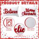 Jetec Set of 2 Christmas Throw Pillow Covers 12x20 Inch Merry Christmas Believe Embroidery Pillow Covers Farmhouse Throw Cushion Case for Home Living Room Bedroom Holiday Parties and Gifts