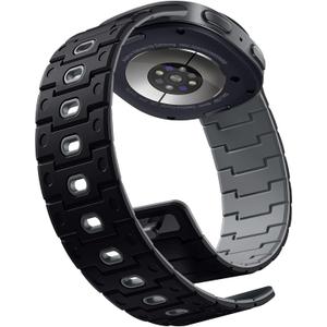 Bandletic Silicone Magnetic Band Compatible with Samsung Galaxy Watch 8 40mm 44mm / 8 Classic 46mm 2025, No Gap Soft Sport Wristbands Breathable Replacement Strap for Men Women, Black/Gray