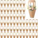 Xaajooio 60 Pcs Paper Flower Gift Bags with Handle, Brown Bouquet Wrapping Bags for Flower Arrangement, Florist Shop, Weddings, Valentine's Day, Birthday and Home Decoration, 13.8 Inches, 1 count
