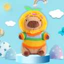 Capybara Plush with 9 Pcs Capybara Costume, Kawaii Dress Up Capybara Stuffed Animal, Dress Up Cute Capybara Plushies for Kids Girls Boys
