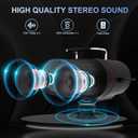RHM K666 Karaoke Machine with 2 UHF Wireless Mics & Voice Beautifier, 60W Balanced Audio, 8H Playtime, Built-in Handle for Backyard BBQ, Camping & Outdoor Events, Bluetooth/AUX/USB/PC Support