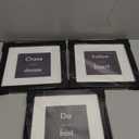 DEKWINN 8x8 Picture Frame Set of 3 with Real Glass for Pictures 5x5 with Mat or 8x8 Without Mat, Wall Gallery or Tabletop display Photo Frames in Black