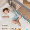 FAMILL Bed Rail for Toddlers, Foldable Toddler Bed Rails Suitable for Queen/King/Full/Twin Size, Grey, 70.8", 1 Side