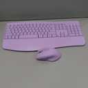 Ergonomic Keyboard and Mouse Combo - Full Size Keyboard Cordless with Palm Wrist Rest Ergonomic Mouse Wireless for Windows Computers Laptops - Light Purple (Upgrade)