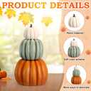 Wesiti 2 Pcs 21.3'' Large Fake Outdoor Stacked Pumpkins for Front Porch