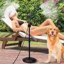 HIRALIY Portable Outdoor Misting Cooling System with a Fillable Base, Standing Misters for Outside Patio with 26.2FT (8M) Water Supply Line, Mister for Patio, Pool, Backyard and Garden Watering