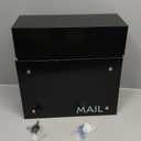 Wall Mounted Modern Locking Mailbox 14.25" x 14" x 5.75" Large Capacity Metal Mail Box with Key Lock Galvanized Steel Security Lock Drop Black Postbox Rustproof Mailbox for Outside Home Office