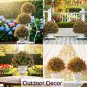 Artificial Topiary Rose Set of 2, Boxwood Ball with Ground Spike