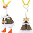 Huhumy Mini Desk Goose Outfit 7inch Magnetic Silly Goose Statue Keychain Clothes Costume for Table Desk Key Holder Decoration