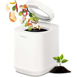 4L Electric Composter for Kitchen, Smart Countertop Compost Bin, Odorless | Low Noise | Auto-Cleaning | Turn Food Waste into Fertilizer, Indoor Food Waste Compost Machine, White