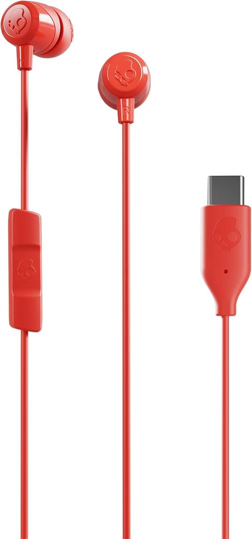 Skullcandy Jib USB-C Wired Earbuds with Noise Isolating Fit, in-Line Microphone Call and Track Control for iPhone Android, Ear Gel Sizes Included for Custom Fit - Plasma