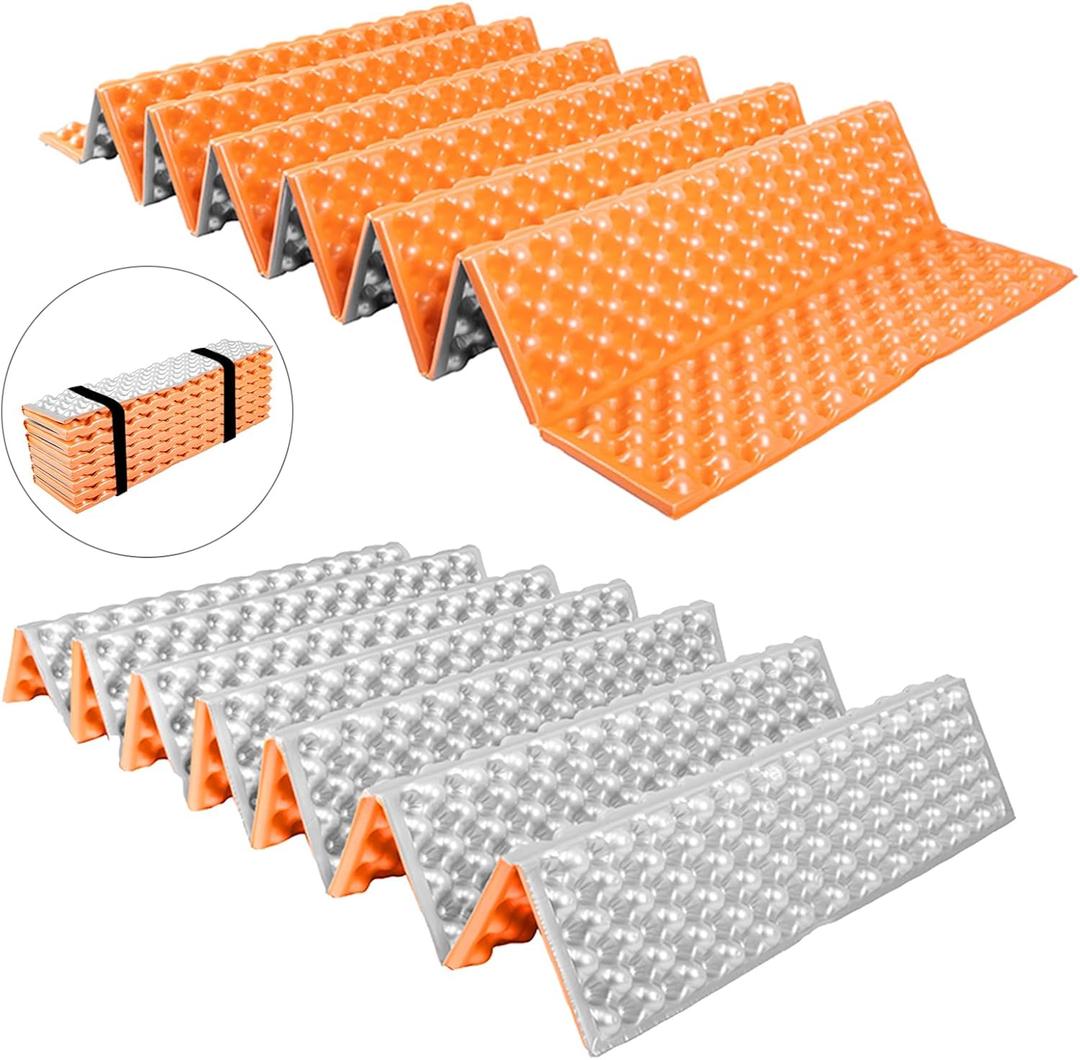 Closed Cell Foam Sleeping Pad,Folding Sleeping Pad Backpacking,Moisture-Proof Foldable Sleeping Pad, Lightweight,Sleeping Mat for Camping Hiking Backpacking Car Camping Mats (Orange)