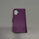 DuckSky Compatible with iPhone 17 6.3" Genuine Leather Wallet caseRFID Blocking4 Credit Card HolderReal Leather Flip Phone case Cover Women Men for Apple 17 case Purple
