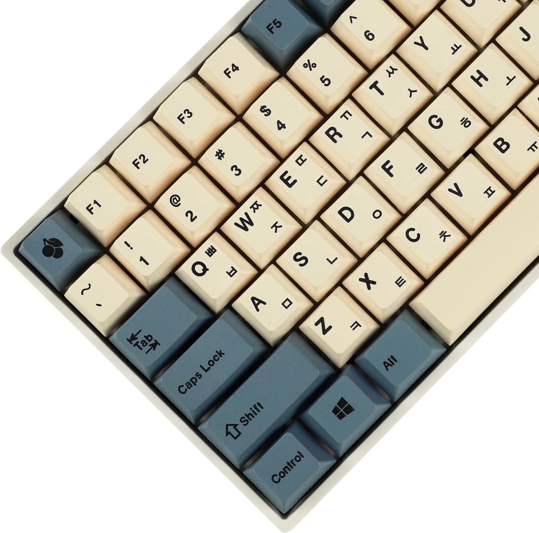 145 Apricot Yellow Korean Dye-Sub Mac Keycaps Thick PBT Cherry Profile Key caps for TKL 61 64 68 75 87 96 104 108 GMMK MX Mechanical Keyboard