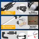 Tevlaphee Steering Wheel Lock Anti Theft Device Retractable Brake Pedal Lock Keyless Password 5 Coded Combination Anti Theft Car Security Device Heavy Duty Universal Fit for Vehicle Car Truck Van SUV