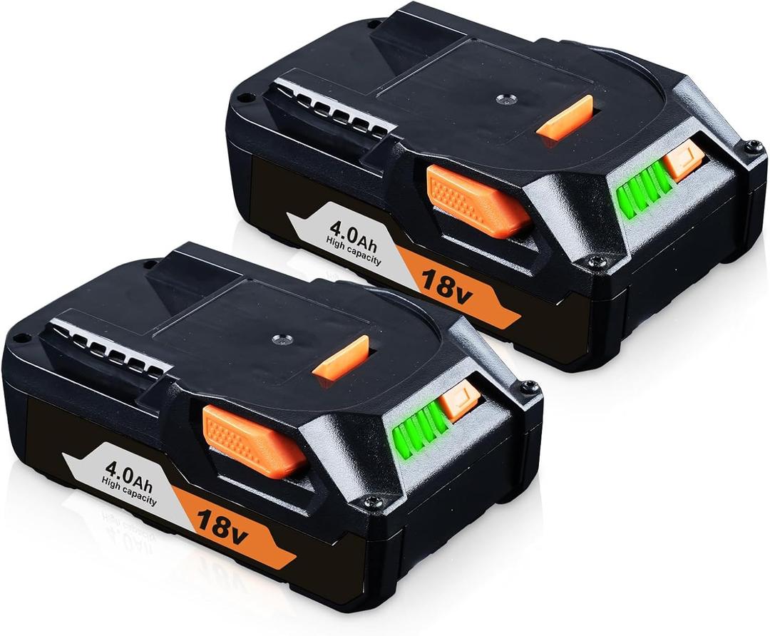 FERRYBOAT 2 Packs 4000mAh 18V R840085 Lithium Battery Replacement for Ridgid 18V Tools Battery Compatible with Ridgid R840087 R840083 R840085 R840086 Cordless Drill Tools