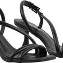 Shofrindy Black Heeled Sandals for Women Kitten Heels with Square Toe Heeled Sandal Comfortable Summer Shoes for Woman Holiday Party Wedding Dressy Size 9