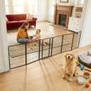 FXW Dog Gate Extra Wide Designed for Indoor Use, Adjustable Width Up to 165-inch Wide (40" H 6 Wire Panels for Medium and Large Dogs), Black