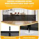 Upgraded 197" Extra Wide Retractable Baby Gates, 41" Tall Mesh Dog Gate for Preventing Escaping, Extra Long Pet Gate for Outdoor, Indoor, Hallways, Deck, Porch, Black
