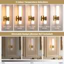 Gold Wall Sconces Set of Two 15 inch 5CCT Dimmable Bathroom Sconce with Acrylic Shade LED Hardwired Wall Light Fixtures for Bathroom Living Room Bedroom Hallway, 2 Pack