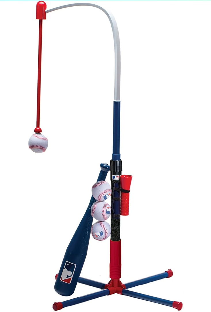 Franklin Sports Kids Teeball and Baseball Batting Tee - MLB 2-in-1 Grow-with-Me Tee - Adjustable Youth Hitting Tee - Perfect for Teeball and Baseball