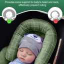 Infant Car Seat Head Support with Extra Shoulder Covers Set, Thickened Carseat Cushion for Baby, Breathable Newborn Carseat Insert for Stroller Swing