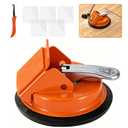 Floor Gap Fixer Tool with Aluminum Handle, Floor Gap Repair Tool with Reusable Sticky Pads for Uneven Surfaces, Laminate/Vinyl, Engineered & Hardwood Floors, Suction Cup for Floor Planks Fixing