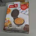 DASH Mini Waffle Maker - 4 Waffle Mold, Nonstick Waffle Iron with Quick Heat-Up, PTFE Nonstick Surface - Perfect Mini Waffle Maker for Kids and Families, Just Add Batter (Aqua)