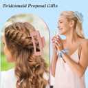 Bridesmaid Proposal Gifts 8pcs Hair Claw Clips & 8pcs Satin Hair Ties Scrunchies Bachelorette Party Bridal Shower Present Good ideas Gift for Wedding Party Favors White&Dusty Blue