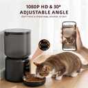 Automatic Cat Feeder with Camera 5G WiFi Timed Cat Food Dispenser, 4L Clog-Free Smart App Control Pet Feeder, 1080P HD Video with Night Vision Healthy Feeding for Small Pets Indoor