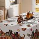 XCHI Turkey Thankful Maple Leaves Pumpkin Thanksgiving Fall Tablecloth Square Washable Table Covers for Indoor Outdoor Dining Home Party Decorations Table Cloth 60x60 Inch