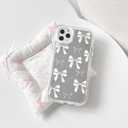 NITITOP Compatible with iPhone 11 Pro Max Case Mirror Cute Silk Ribbon Bow Knot Pattern for Girls Women Bowknot Ultra Slim with Bumper Protector Soft TPU Silver Protective Cover - White